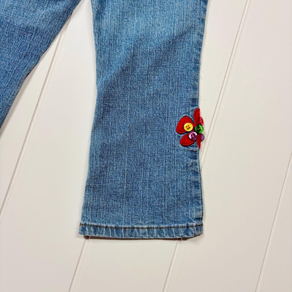 Vintage Y2K Zana Di Flower Power Boho Hippie Flare Jeans, Size 2T - Picture 11 of 14